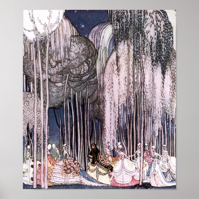 Tolv Dancing Princesses Kay Nielsen Fine Art Poster (Framsidan)