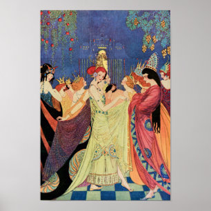 Tolv dansare Princesses Vintage Fairy Tale Poster