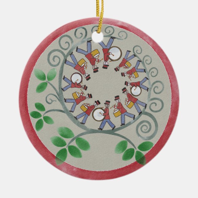 Tolv Drummers Drumming jul Ornament (Framsidan)