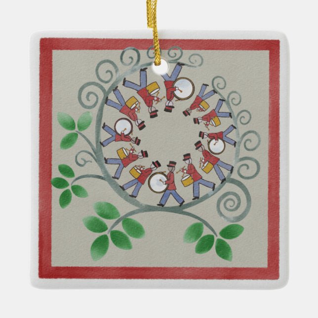 Tolv Drummers Drumming jul Ornament (Framsida)
