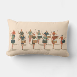 Tolv Drummers Drumming Mid Mod Stencil-Stil 1 Lumbarkudde