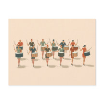 Tolv Drummers Drumming Mid Mod Stencil-Stil 1