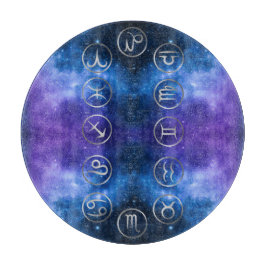 Tolv Grått Zodiac Symboler på blå galaxi |