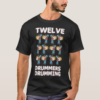 Tolv handelsresandear som trummar sång 12 dagjul t shirt