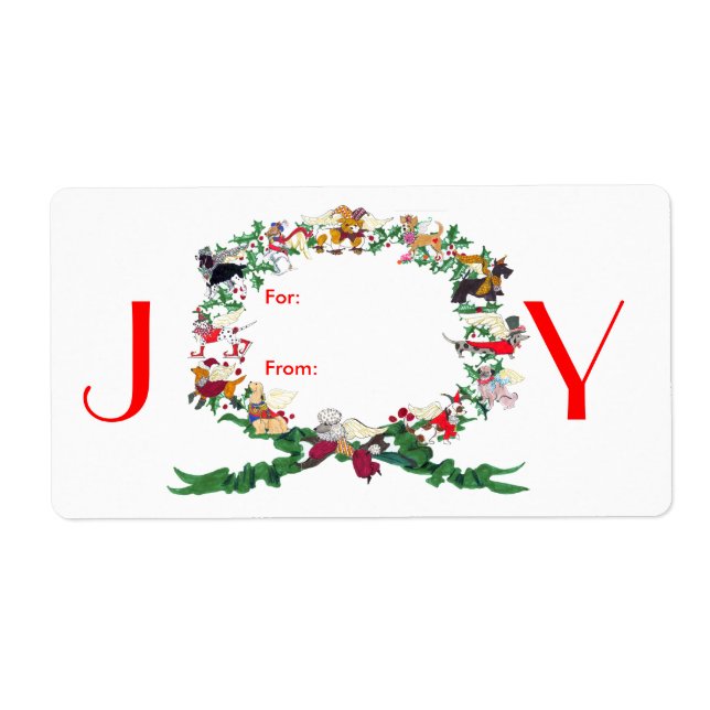 Tolv Hundar av julklapp Märkre Sticker Fraktsedel (Framsidan)