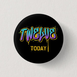 Tolv i dag, födelsedag 3 cm rund badge knapp