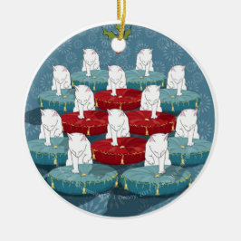 Tolv katter som trummar… julgransprydnad keramik