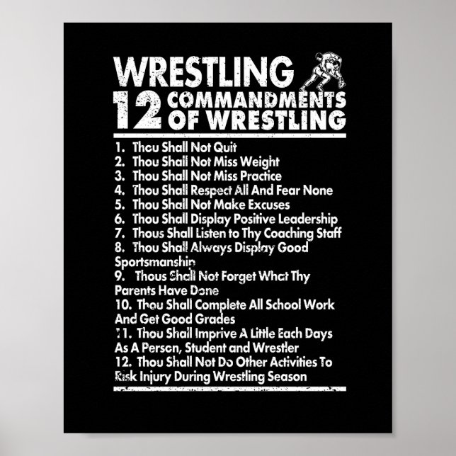Tolv kommandon från Wrestling Funny Wrestle Fläkt Poster (Framsidan)