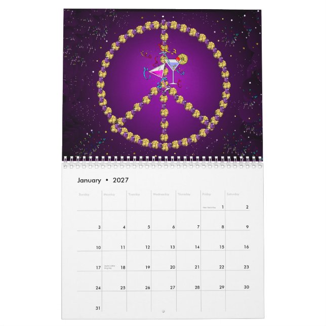 Tolv månader av fred kalender (Jan 2027)