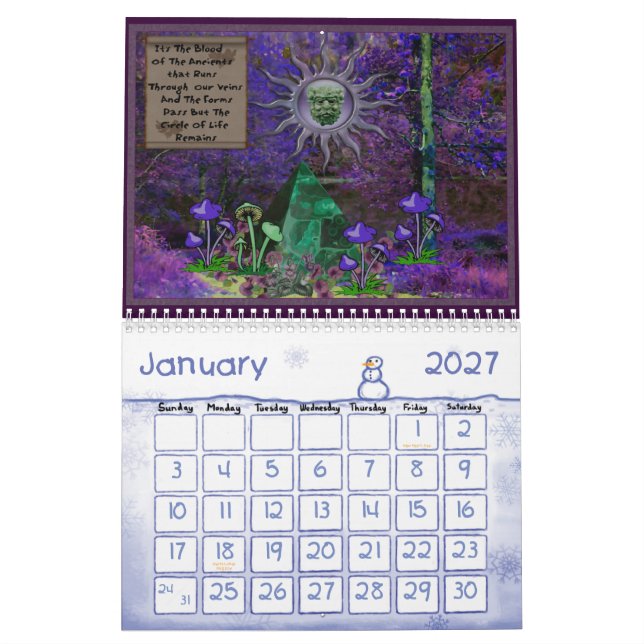 Tolv månader av gudinnor kalender (Jan 2027)