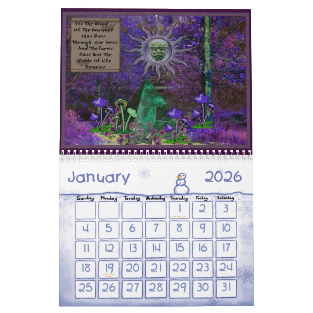 Tolv månader av gudinnor kalender (Jan 2026)