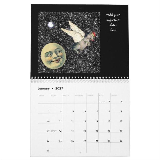 Tolv särskilda månader 2012 kalender (Jan 2027)