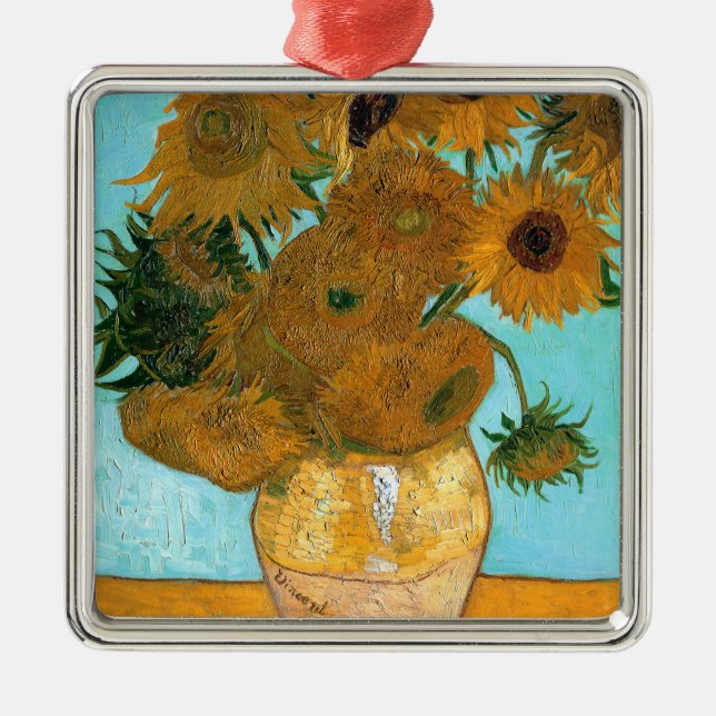 Tolv solrosor i Vas (färgreduktion med dödlig utgå Julgransprydnad Metall (Framsidan)