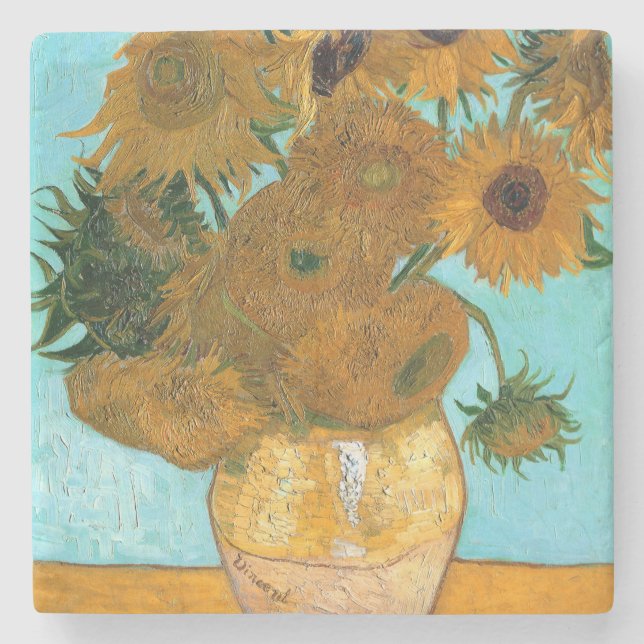 Tolv solrosor i Vas (färgreduktion med dödlig utgå Stenunderlägg (Framsidan)