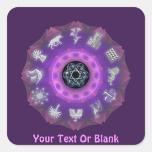 Tolv stammar fyrkantigt klistermärke