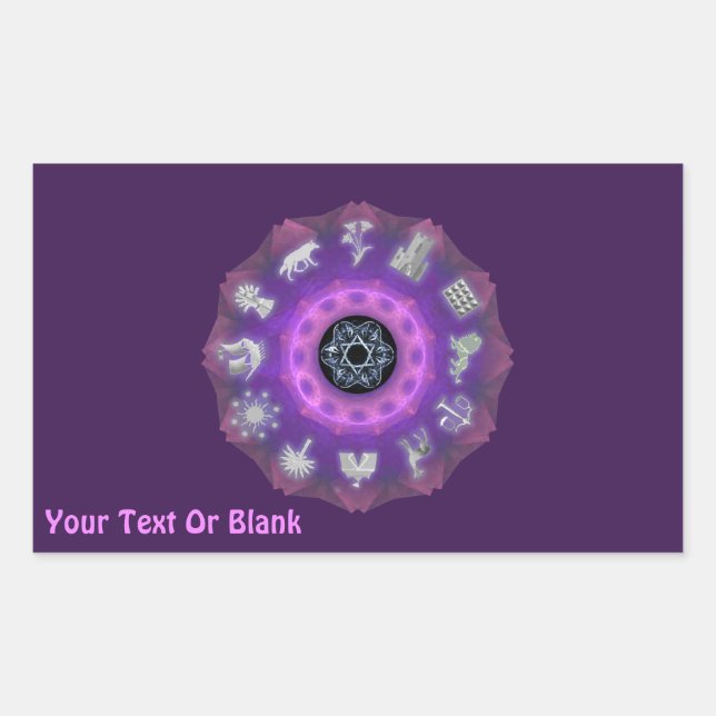 Tolv stammar rektangulärt klistermärke (Framsida)