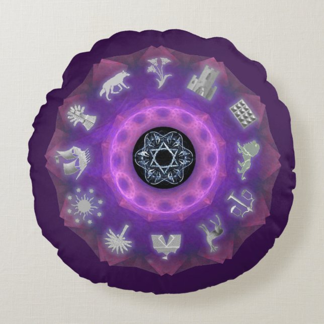 Tolv stammar rund kudde (Framsidan)