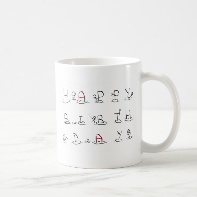 Tolv steg Grattis på födelsedagen Kaffemugg (Höger)
