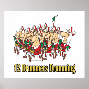 Tolv trummor som torkar 12:e tolfte dagen poster