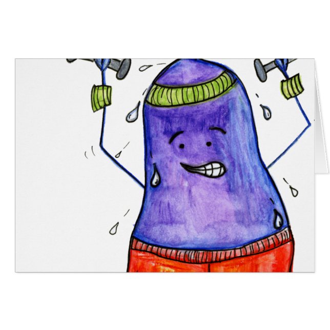 tom 80-talgenomkörareaubergine hälsningskort (Framsidan Horizontal)