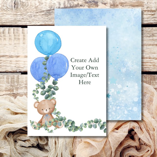 Tom Add Your Own Oj Pojke Björn Ballong Eukalyptus Inbjudningar (Skapare uppladdad)