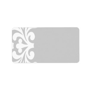 Tom adressetiketter för vitkrusidullsilver