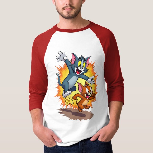 Tom and Jerry Classic Cartoon Chase T-Shirt (Framsida)