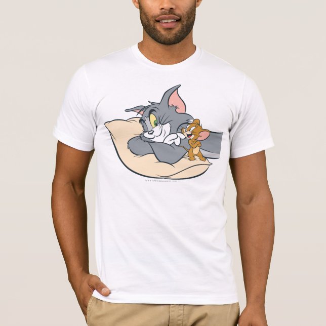Tom and Jerry On Pillow Tee Shirt (Framsida)