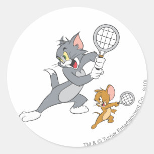 Tom and Jerry Tennis Stars 1 Runt Klistermärke