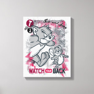 Tom and Jerry Watch Your Back Canvastryck