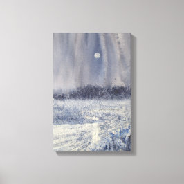 Töm Bäck under Måne vattenfärgsutskrift Canvastryck