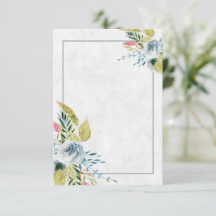 Tom Blå akvarell blommande bröllops inbjudan
