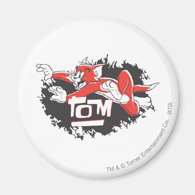 Tom Black and Red Logotyp Magnet (Framsidan)