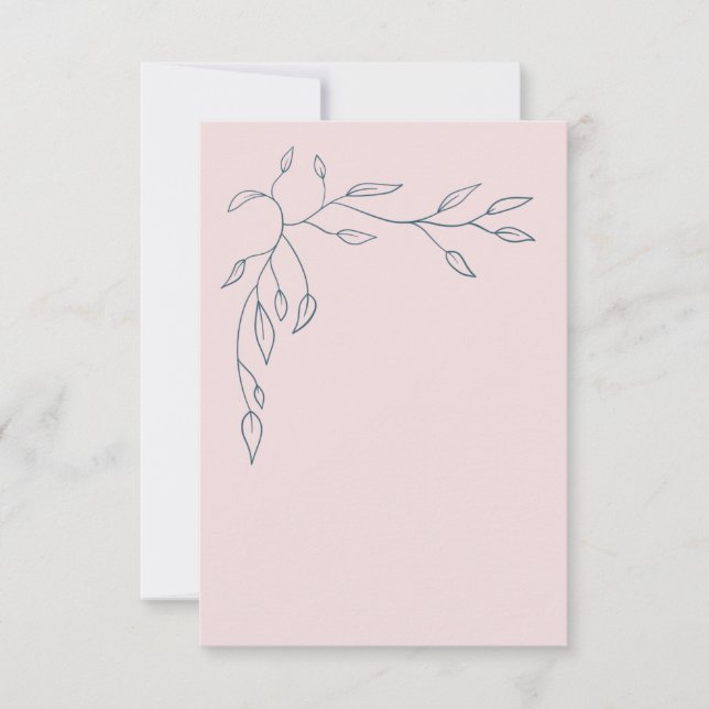 Tom Blanka Bröllopskort Rosa/Blå blad Tack Kort (Framsida)
