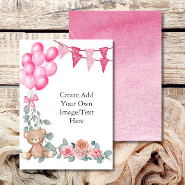 Tom Blanka Din Egen Oh Baby Girl Ballong Eukalyptu Inbjudningar