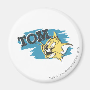 Tom blått- och gultlogotyp magnet