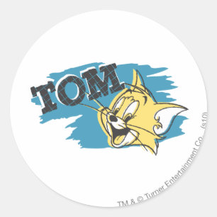 Tom blått- och gultlogotyp runt klistermärke