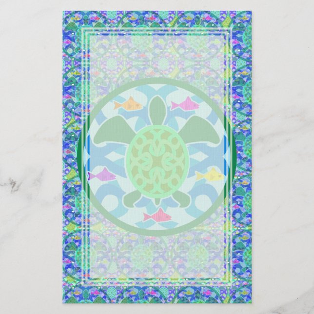 Tom brevpapper för grön havssköldpadda (Framsida)