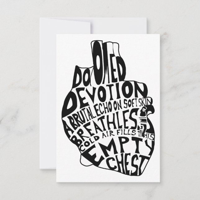 tom bröstkorg: anatomiskt hjärta inbjudningar (Framsida)