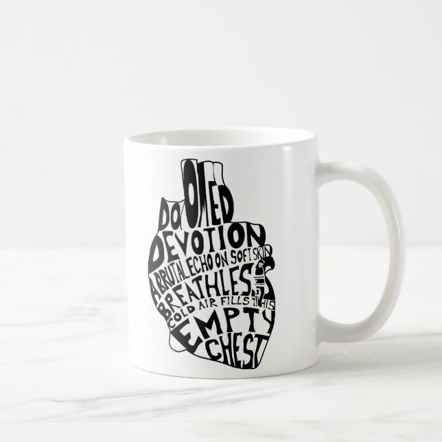 tom bröstkorg: anatomiskt hjärta kaffemugg (Höger)
