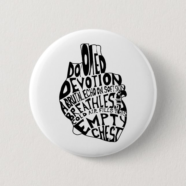 tom bröstkorg: anatomiskt hjärta knapp (Framsida)