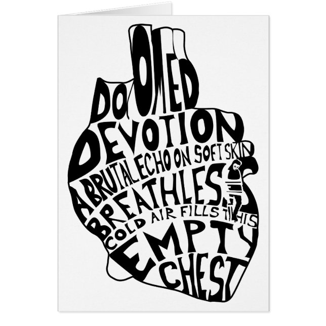 tom bröstkorg: anatomiskt hjärta OBS kort (Framsidan)