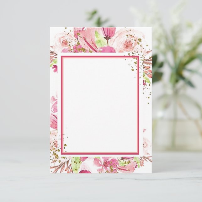 Tom budget Fantastisk rosa blommig bröllopsinbjuda Inbjudningar (Stående Fram)