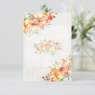 Tom budget Ginger watercolor blommig bröllop Inbjudningar