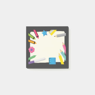 Tom Canvas med färgrik brevpapper-kant Post-it Block