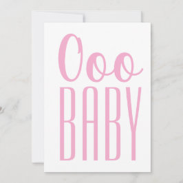 Tom Card-Rosa OOO BABY: Flicka eller Shower Julkort