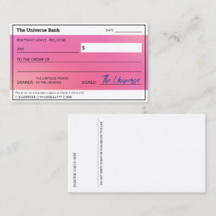 Tom Check Pink Aura Lagen om attraktion Överflöd Visitkort