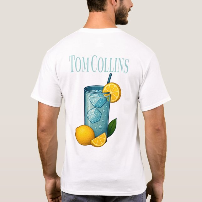 Tom Collins T-Shirt – Classic Gin Cocktail (Baksida)