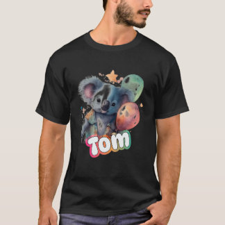 Tom - Cute Boy Namn med Cute Koala T Shirt