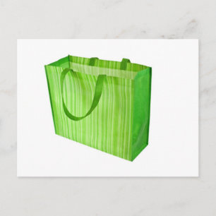 Töm den gröna återvinningsbara shopping bag vykort